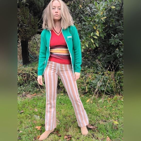 The Kelly Green Wool Zip Up TUNDRA Sweater M - Picture 8 of 16